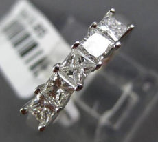 ESTATE .85CT PRINCESS DIAMOND 14K WHITE GOLD FIVE STONE WEDDING ANNIVERSARY RING