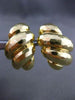 ESTATE LARGE 14KT YELLOW GOLD 3D DIAMOND CUT MULTI WAVE CLIP ON EARRINGS 13mm