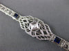 ANTIQUE 1.22CT DIAMOND & AAA SAPPHIRE 14K WHITE GOLD 3D FILIGREE BRACELET #21631