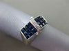 ESTATE WIDE 2.21CT DIAMOND & SAPPHIRE 18K WHITE GOLD 3D RECTANGULAR TWISTED RING