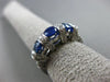 ESTATE 2.21CT DIAMOND & SAPPHIRE 14K WHITE GOLD 3 STONE PAST PRESENT FUTURE RING