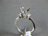 ESTATE .64CT DIAMOND 14KT WHITE GOLD 3D THREE STONE SEMI MOUNT ENGAGEMENT RING