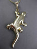 ESTATE LARGE 14KT YELLOW GOLD 3D CLASSIC LIZARD PENDANT & CHAIN BEAUTIFUL #23718