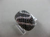 ESTATE 2.56CT WHITE & BLACK DIAMOND 14KT WHITE GOLD MULTI ROW ZIG ZAG FUN RING