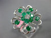 ESTATE LARGE 1.37CT DIAMOND & AAA EMERALD 18KT WHITE GOLD MULTI HEART LOVE RING