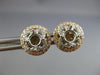 ESTATE .42CT DIAMOND 14K TRI COLOR GOLD HALO FOUR PRONG SEMI MOUNT STUD EARRINGS