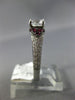 ESTATE 1.46CT DIAMOND & AAA RUBY 14KT WHITE GOLD 3D HEART SHAPE ENGAGEMENT RING