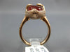 ESTATE LARGE .09CT DIAMOND & AAA RED AGATE 14KT ROSE GOLD 3D OVAL SNAKE FUN RING