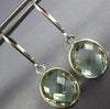5.20CT AAA GREEN AMETHYST 14KT WHITE GOLD OVAL BEZEL LEVER BACK HANGING EARRINGS