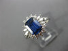 ESTATE WIDE 2.21CT DIAMOND & AAA SAPPHIRE PLATINUM FLOWER ENGAGEMENT RING #26327
