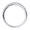 ESTATE .55CT DIAMOND 18K WHITE GOLD 3D CRISS CROSS TWO ROW PAVE LOVE FUN RING