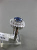 ESTATE 2.59CT DIAMOND & AAA SAPPHIRE 18KT WHITE GOLD DOUBLE HALO ENGAGEMENT RING