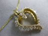 ESTATE LARGE 1.25CT DIAMOND 14K YELLOW GOLD 3D CLASSIC OPEN HEART PENDANT #18518