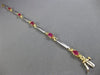 ESTATE 2.10CT DIAMOND & AAA RUBY 14KT TWO TONE GOLD THREE STONE TENNIS BRACELET