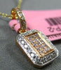 ESTATE SMALL .20CT WHITE & PINK DIAMOND 18K ROSE GOLD 3D CLASSIC OCTAGON PENDANT
