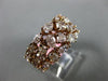 ESTATE WIDE 3.77CT PINK DIAMOND 18K ROSE GOLD MULTI ROW WEDDING ANNIVERSARY RING