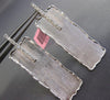LARGE .35CT DIAMOND 14KT WHITE GOLD 3D MATTE & SHINY HAMMERED HANGING EARRINGS