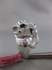 ESTATE MASSIVE 2.58CT DIAMOND & EMERALD 18KT WHITE GOLD 3D FIERCE TIGER FUN RING