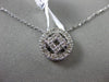 ESTATE .34CT DIAMOND 18KT WHITE GOLD CIRCLE AND SQUARE FILIGREE FLOATING PENDANT