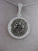 ESTATE .40CT DIAMOND 14KT WHITE GOLD 3D ROUND SHEMA ISRAEL PENDANT & CHAIN 24102