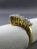 ESTATE WIDE 1.10CT DIAMOND 14KT YELLOW GOLD 3D TWO ROW V SHAPE ANNIVERSARY RING
