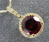 ESTATE LARGE 2.38CT DIAMOND & AAA RHODOLITE 14K WHITE GOLD 3D ROUND HALO PENDANT