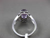 ESTATE LARGE 3.12CTW DIAMOND & AAA EXTRA FACET AMETHYST 14KT WHITE FILIGREE RING