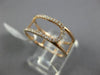 ESTATE WIDE .15CT ROUND DIAMOND 14KT ROSE GOLD 3D CLASSIC DOUBLE ROW FUN RING