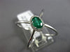 LARGE .56CT DIAMOND & AAA COLOMBIAN EMERALD 14K WHITE GOLD HALO CRISS CROSS RING
