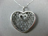 ESTATE LARGE .75CT DIAMOND 14KT WHITE GOLD HEART WEB STAR OF DAVID LOVE PENDANT