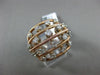 ESTATE EXTRA LARGE 1.50CT DIAMOND 14KT WHITE & ROSE GOLD 3D MULTI ROW LOVE RING