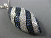 ESTATE 2.23CT DIAMOND & AAA SAPPHIRE 18KT WHITE GOLD MARQUISE SHAPE WAVE PENDANT