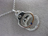 ESTATE .18CT DIAMOND & AAA SAPPHIRE 18KT WHITE GOLD HANDCUFF EXOTIC FUN PENDANT