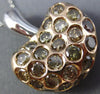 ESTATE LARGE 5.20CT MULTI COLOR DIAMOND 18KT 2 TONE GOLD 3D HEART SHAPE PENDANT