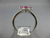 ESTATE .80CT DIAMOND & AAA RUBY 14K WHITE GOLD 4 LEAF FLOWER FILIGREE FUN RING