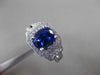 ESTATE 3.06CT DIAMOND & AAA SAPPHIRE 18K WHITE GOLD 3D OCTOGON ENGAGEMENT RING