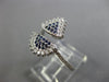 ESTATE WIDE .38CT DIAMOND & AAA SAPPHIRE 14KT WHITE GOLD MULTI SHAPE PAVE RING
