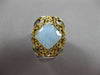 ANTIQUE 5.40CT SAPPHIRE & BLUE AGATE 18KT BLACK & YELLOW GOLD 3D FILIGREE RING