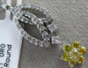ESTATE LARGE .57CT DIAMOND & AAA YELLOW SAPPHIRE 14KT WHITE GOLD FLOWER PENDANT