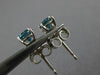 ESTATE .52CT BLUE DIAMOND 14KT WHITE GOLD 3D CLASSIC ROUND STUD EARRINGS