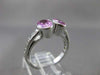 ANTIQUE LARGE 2.04CT DIAMOND & PINK SAPPHIRE 14KT WHITE GOLD TENSION RING #19113