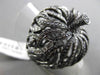 ESTATE MASSIVE 2.10CT WHITE & BLACK DIAMOND 18K BLACK GOLD FILIGREE PUMPKIN RING