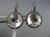 ESTATE MASSIVE 7.0CT CZ 14KT WHITE GOLD 3D ROUND HALO LEVERBACK HANGING EARRINGS