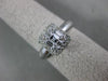 ESTATE .47CT ROUND & BAGUETTE DIAMOND 18K WHITE GOLD 3D FILIGREE ENGAGEMENT RING