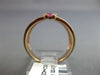 ESTATE WIDE .67CT DIAMOND & AAA PINK SAPPHIRE 14KT ROSE GOLD MULTI ROW WAVE RING