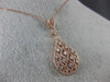 ESTATE LARGE .90CT DIAMOND 14KT ROSE GOLD TEAR DROP OPEN FILIGREE ETOILE PENDANT