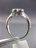 ESTATE 1.23CT DIAMOND & SAPPHIRE 18KT WHITE GOLD FILIGREE INVISIBLE FLOWER RING