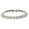 ESTATE 5.34CT DIAMOND 18KT WHITE GOLD ROUND 4 LEAF CLOVER FLOWER TENNIS BRACELET