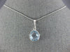 ESTATE 4.0CT AAA BLUE TOPAZ 14KT WHITE GOLD 3D CLASSIC BEZEL OVAL PENDANT