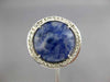 ESTATE LARGE 5.52CT DIAMOND & AAA SODALITE 14K WHITE GOLD 3D FILIGREE HALO RING